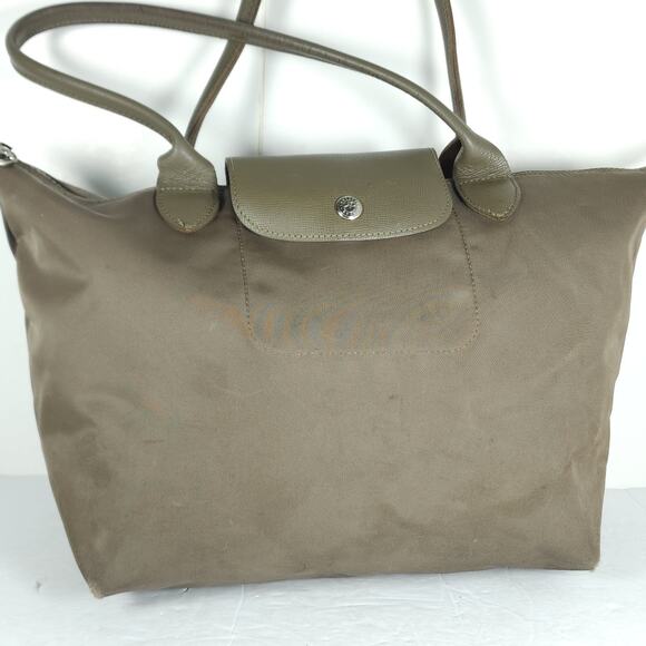 Longchamp Le Pliage Néo Nylon Green Medium Top Handle Travel Tote Purse Handbag - Picture 2 of 16